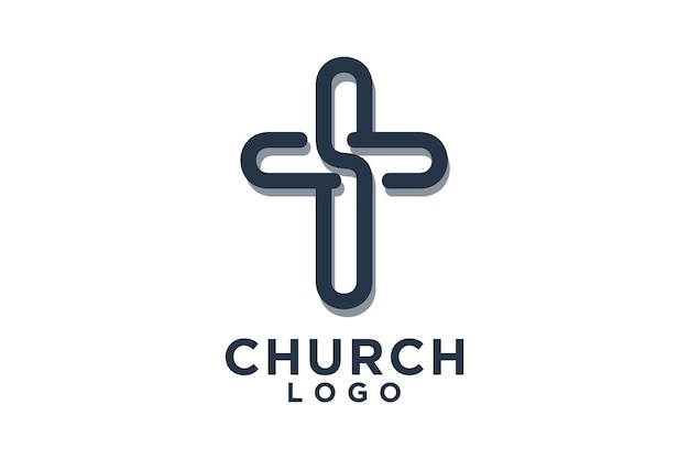 Vector diseño del logotipo de la iglesia concepto creativo único