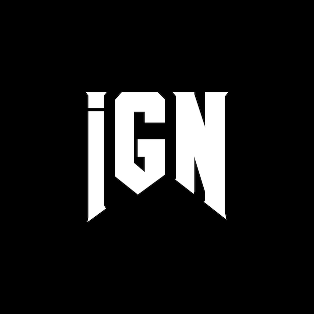 Diseño de logotipo de IGN para una empresa de tecnología Diseño del logotipo IGN combinación de colores blanco y negro Logotipo IGN Vector IGN Diseño del icono IGN Alfabeto IGN Tipografía diseño del logotipo