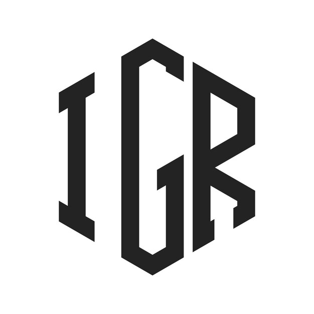 Diseño del logotipo IGR Letra inicial IGR Monograma Logotipo con forma de hexágono