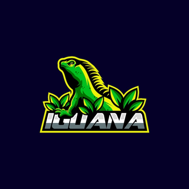 Diseño de logotipo de iguana verde