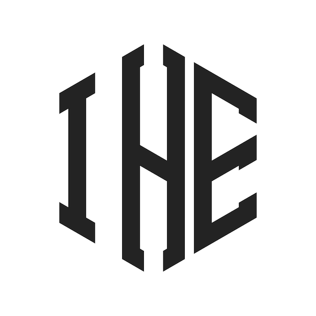 Diseño del logotipo IHE Letra inicial IHE Monograma Logotipo con forma de hexágono