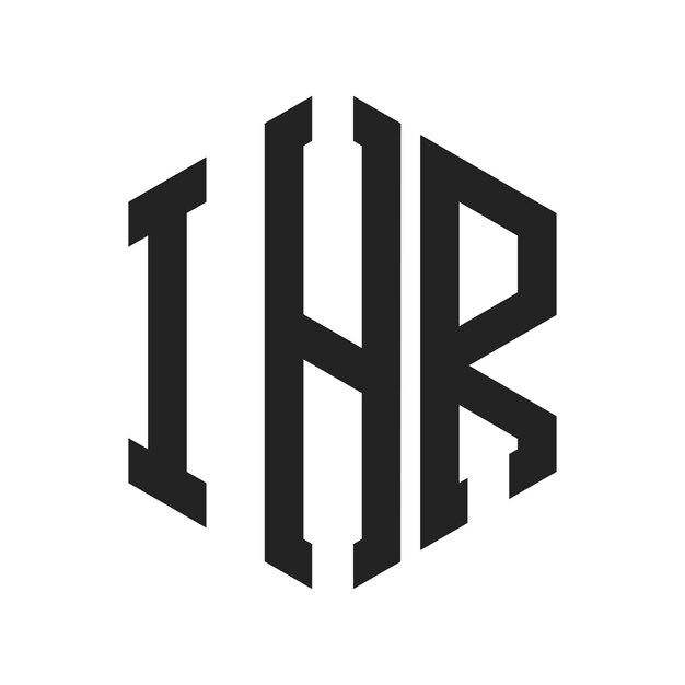 Diseño del logotipo IHR Letra inicial IHR Monograma Logotipo con forma de hexágono