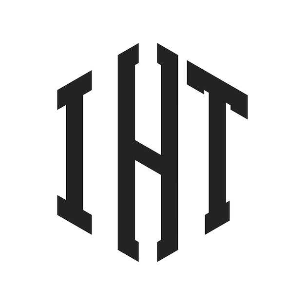 Diseño del logotipo IHT Letra inicial IHT Monograma Logotipo con forma de hexágono
