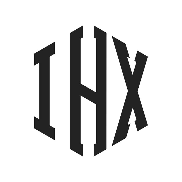 Diseño del logotipo IHX Letra inicial El logotipo del monograma IHX con forma de hexágono