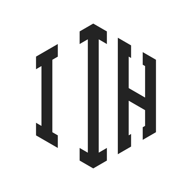 Diseño del logotipo IIH Letra inicial IIH Monograma Logotipo con forma de hexágono