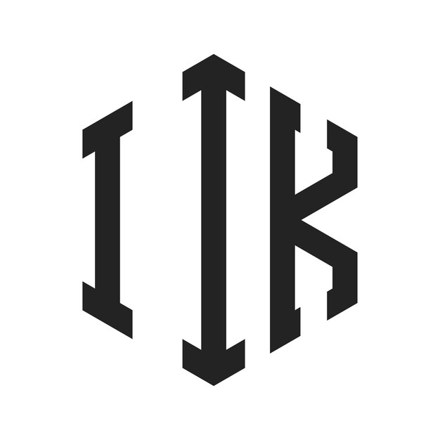 Diseño del logotipo IIK Letra inicial IIK Monograma Logotipo con forma de hexágono