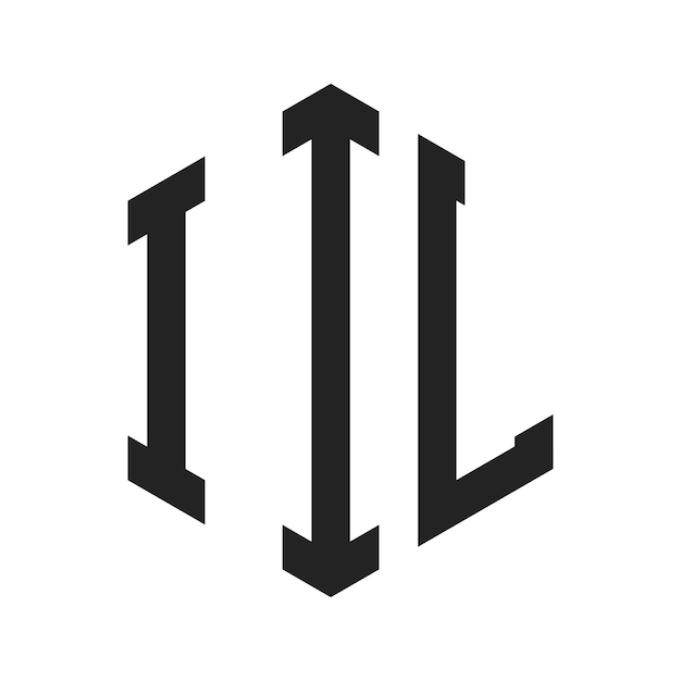 Diseño del logotipo IIL Letra inicial IIL Monograma Logotipo con forma de hexágono