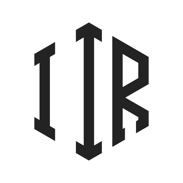 Diseño del logotipo IIR Letra inicial Logotipo del monograma IIR con forma de hexágono