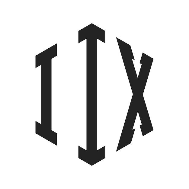 Diseño del logotipo IIX Letra inicial IIX Monograma Logotipo con forma de hexágono