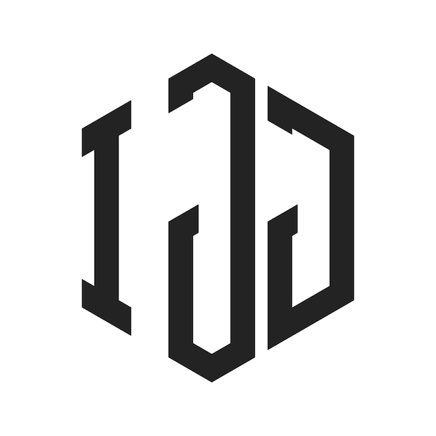 Diseño del logotipo de IJ Letra inicial IJ Monograma Logotipo con forma de hexágono