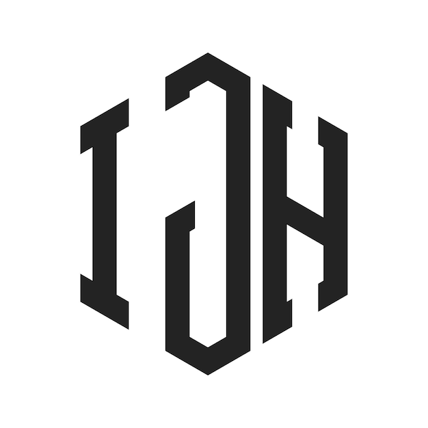 Diseño del logotipo de IJH Letra inicial IJH Monograma Logotipo con forma de hexágono
