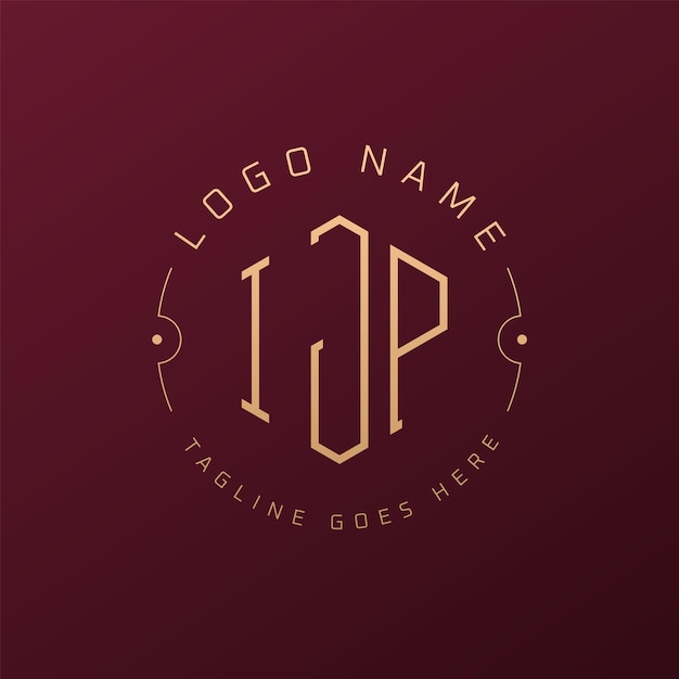 Diseño de logotipo de IJP de lujo Letra elegante IJP Monograma Logotipo minimalista Poligono IJP Templata de diseño de logotipo