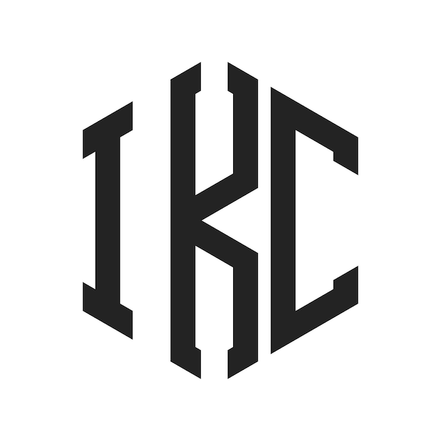 Diseño del logotipo de IKC Letra inicial Monograma de IKC Logotipo con forma de hexágono