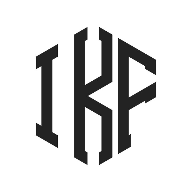 Diseño del logotipo IKF Letra inicial IKF Monograma Logotipo con forma de hexágono