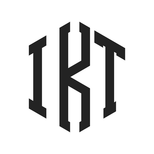 Diseño del logotipo de IKT Letra inicial Monograma de IKT Logotipo con forma de hexágono