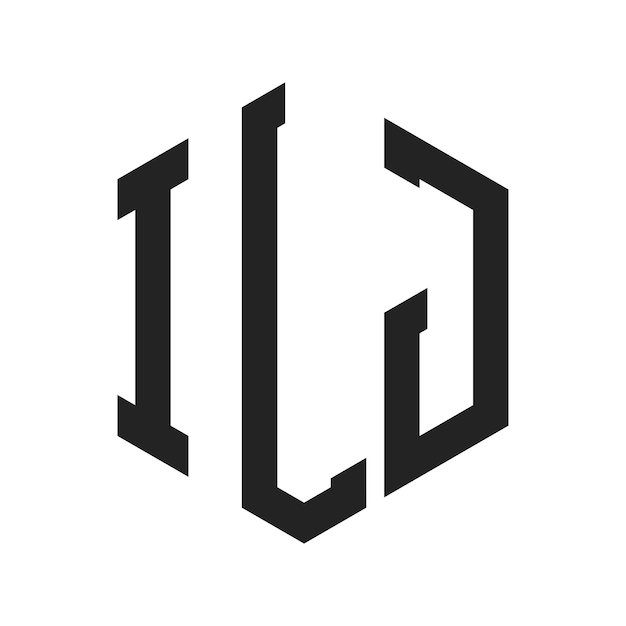 Diseño del logotipo de ILJ Letra inicial ILJ Monograma Logotipo con forma de hexágono