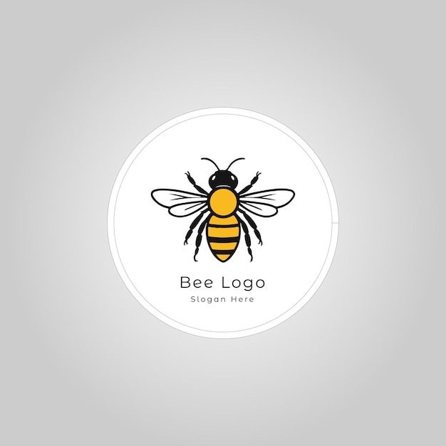 Diseño del logotipo de la ilustración de la abeja