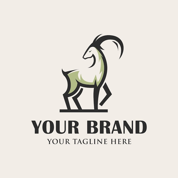 Diseño de logotipo de ilustración de cabra