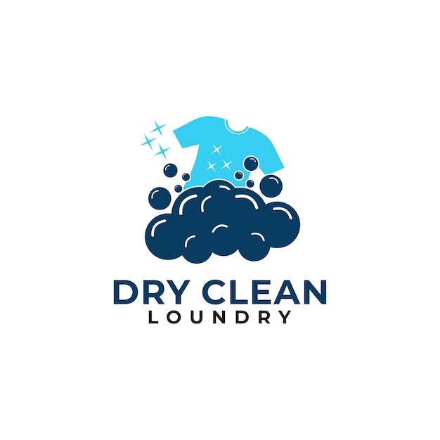 Diseño de logotipo de ilustración de camiseta y espuma aislado sobre fondo blanco