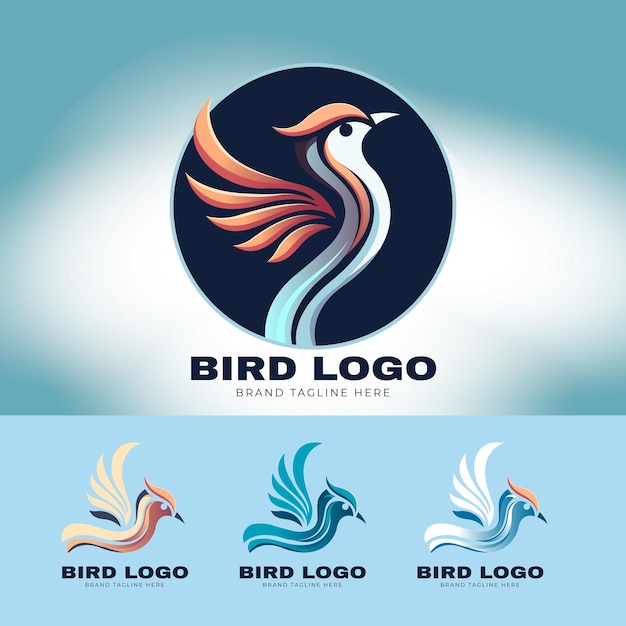 Diseño del logotipo de la ilustración de colores de Vector Bird