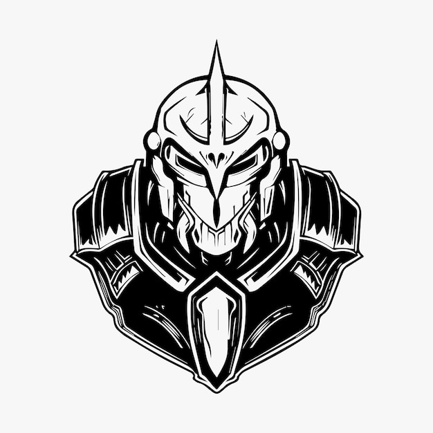 Diseño de logotipo de ilustración espartana de armadura