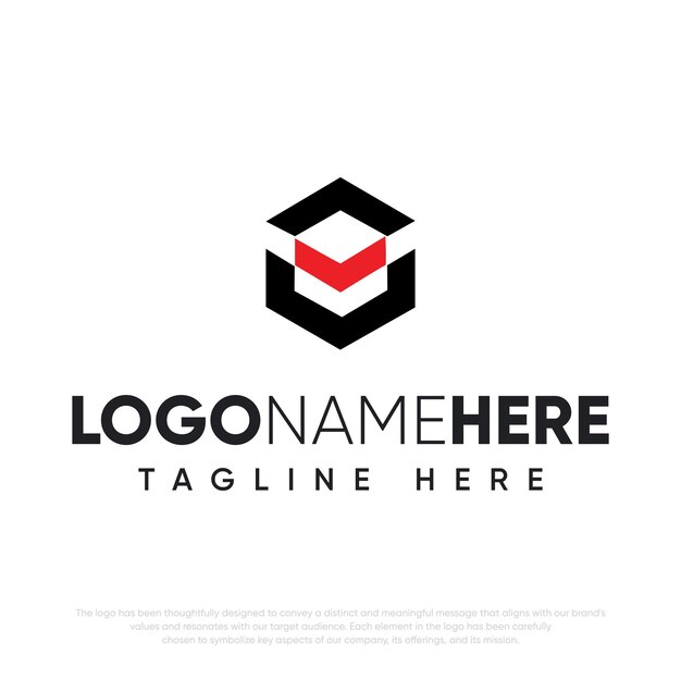 diseño de logotipo de ilustración de formas geométricas de tecnología