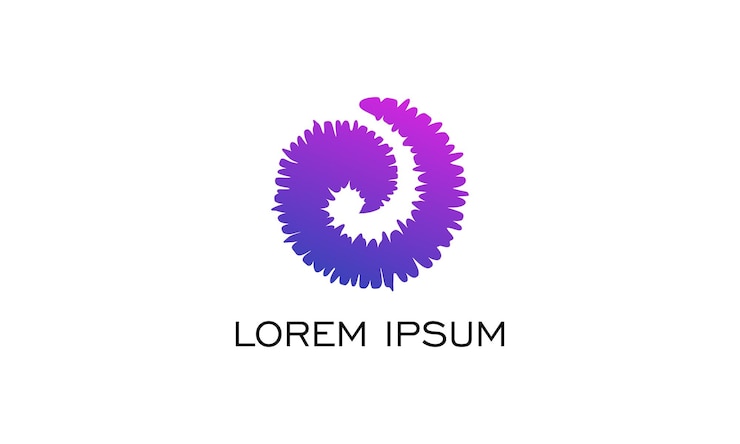 Vector diseño de logotipo de ilustración gráfica vectorial para remolino de círculo de pictograma abstracto único en color púrpura