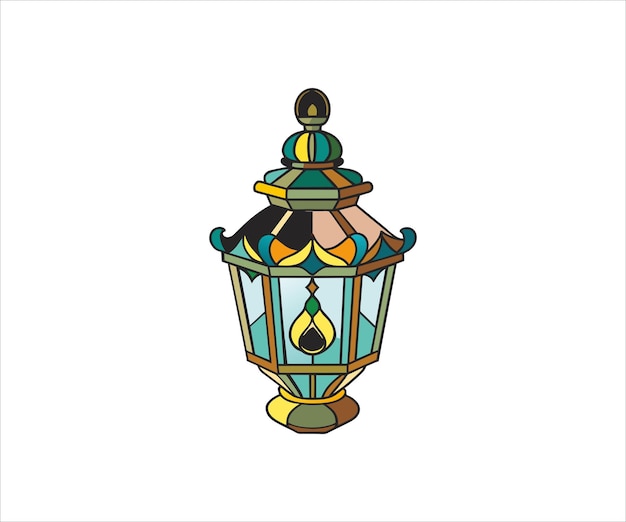 diseño de logotipo de la ilustración de la linterna de Ramadán dibujada a mano