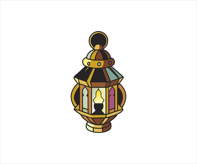 diseño de logotipo de la ilustración de la linterna de Ramadán dibujada a mano