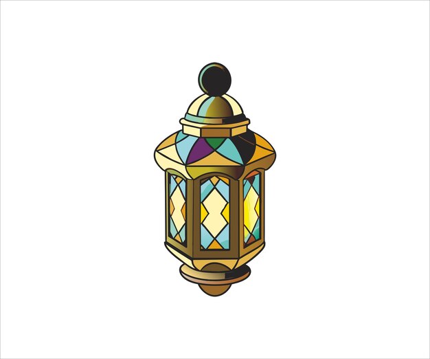 diseño de logotipo de la ilustración de la linterna de Ramadán dibujada a mano