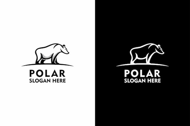 Diseño de logotipo de ilustración de logotipo de oso polar