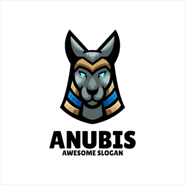 Diseño de logotipo de ilustración de mascota de Anubis