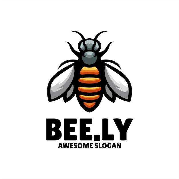 Diseño de logotipo de ilustración de mascota de cabeza de abeja