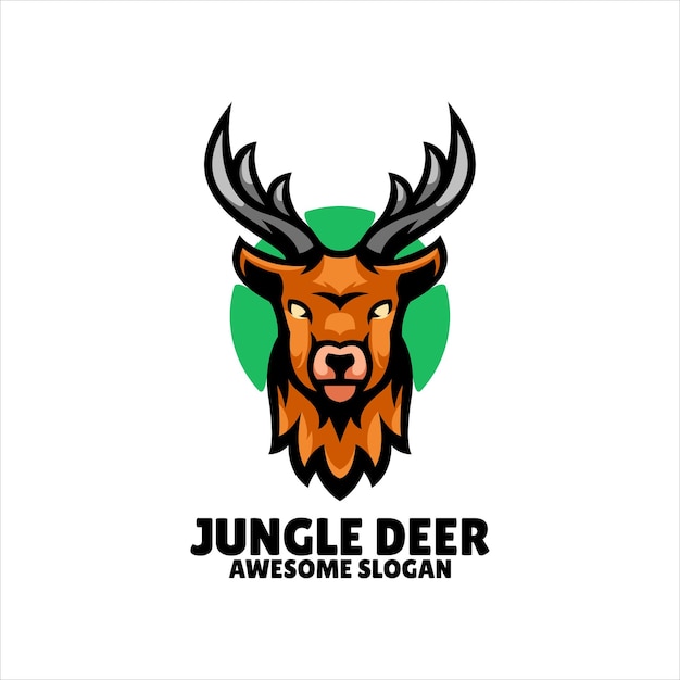 Diseño de logotipo de ilustración de mascota de ciervo