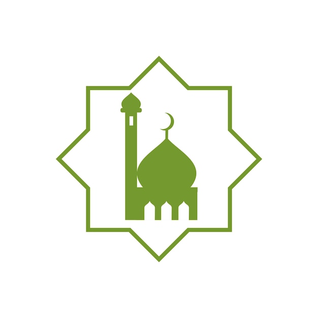 diseño de logotipo de ilustración de mezquita de ornamento