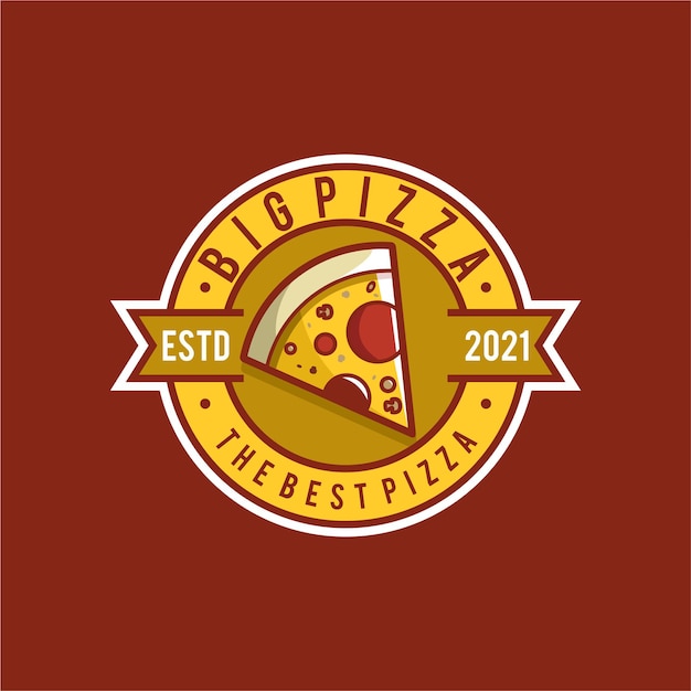 Diseño de logotipo de ilustración de pizza