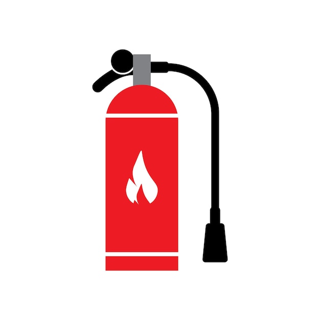 diseño de logotipo de la ilustración de la plantilla del icono vectorial del extintor de incendios rojo