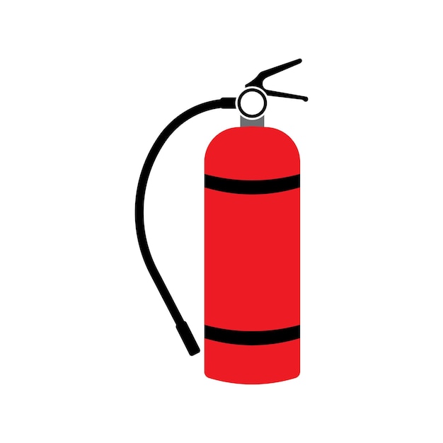 diseño de logotipo de la ilustración de la plantilla del icono vectorial del extintor de incendios rojo