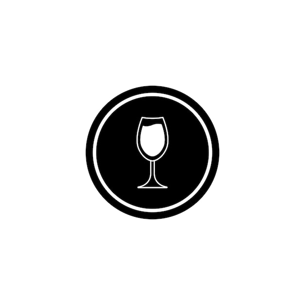Diseño del logotipo de la ilustración de la plantilla de icono vectorial de vidrio