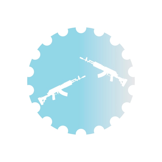 Diseño de logotipo de ilustración de plantilla de vector de icono de armas de fuego