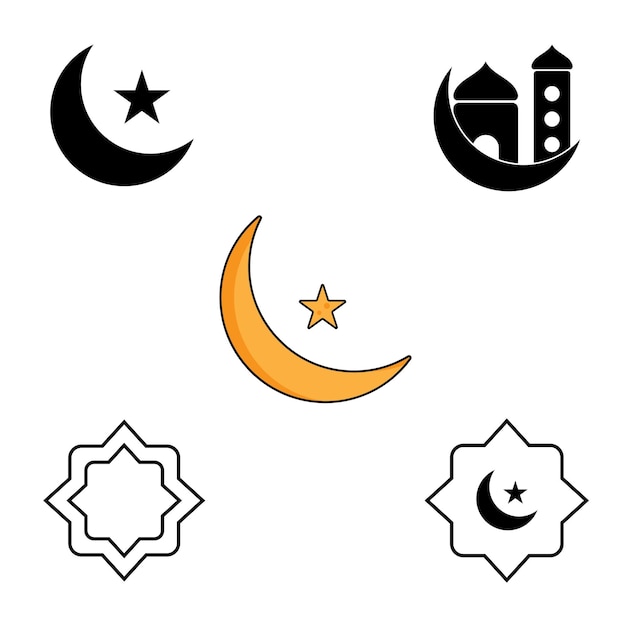 Diseño de logotipo de ilustración de plantilla de vector de icono islámico