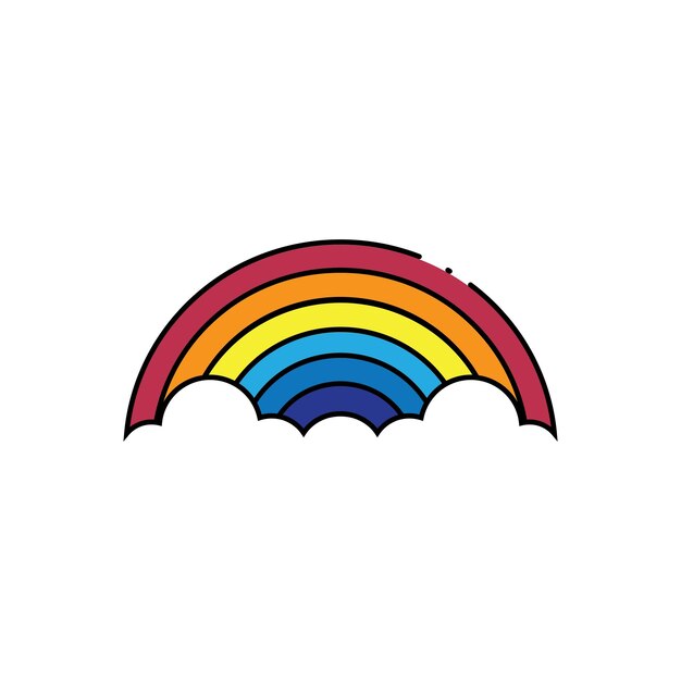 diseño de logotipo de la ilustración de la plantilla vectorial del icono del arco iris