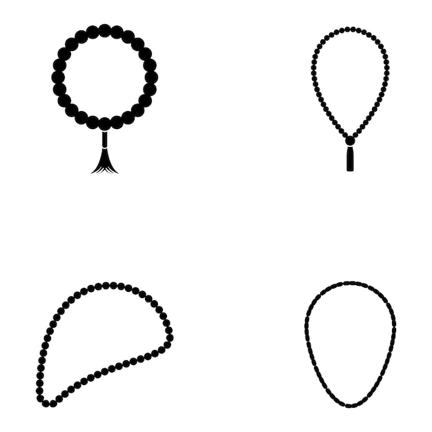 el diseño del logotipo de la ilustración de la plantilla vectorial del icono de las cuentas de oración