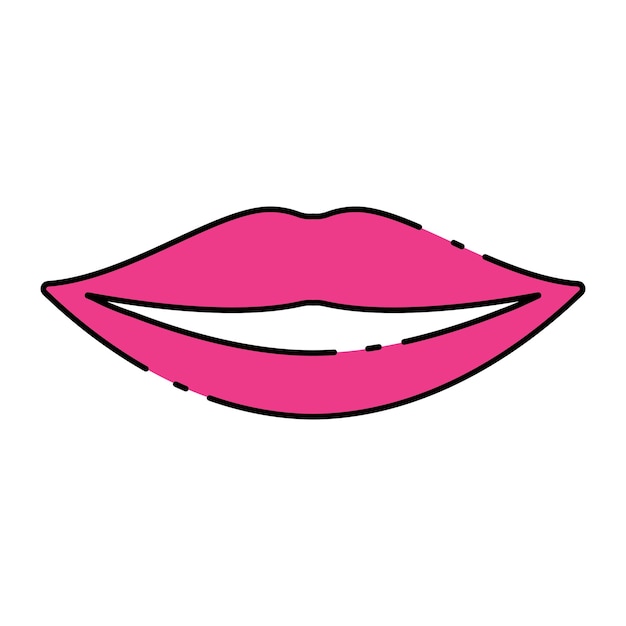 Diseño del logotipo de la ilustración de la plantilla vectorial del icono de los labios del Día de San Valentín