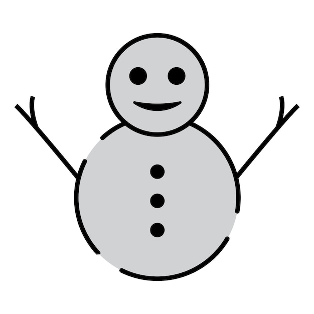 Diseño del logotipo de la ilustración de la plantilla vectorial del icono del muñeco de nieve de Navidad