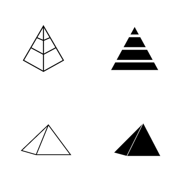 diseño de logotipo de la ilustración de la plantilla vectorial del icono de la pirámide