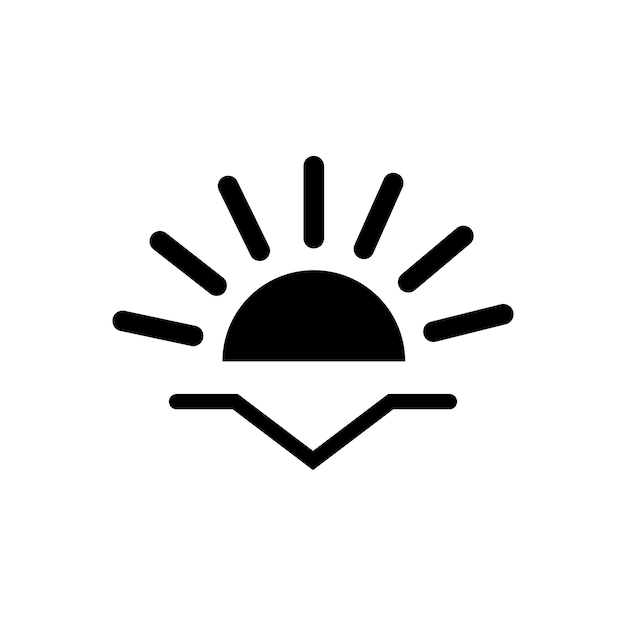 diseño de logotipo de ilustración de plantilla vectorial de icono de puesta de sol