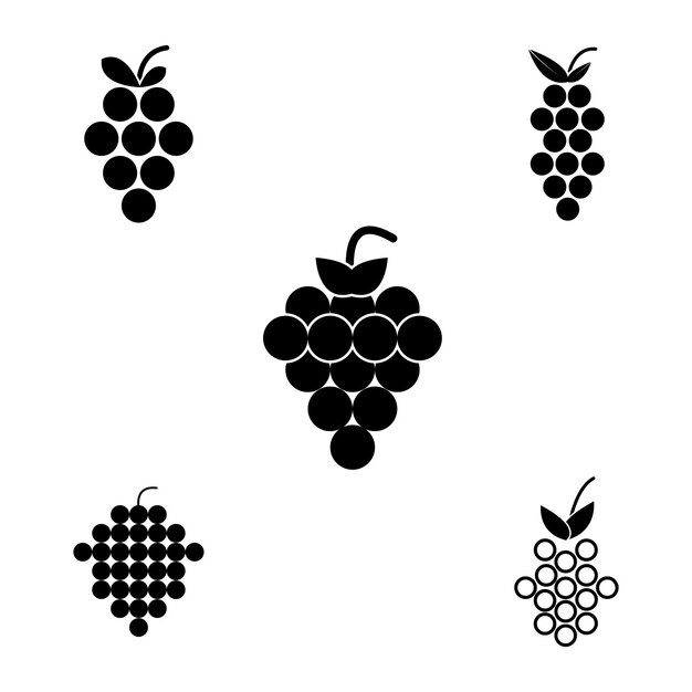 diseño de logotipo de ilustración de plantilla vectorial de icono de uvas