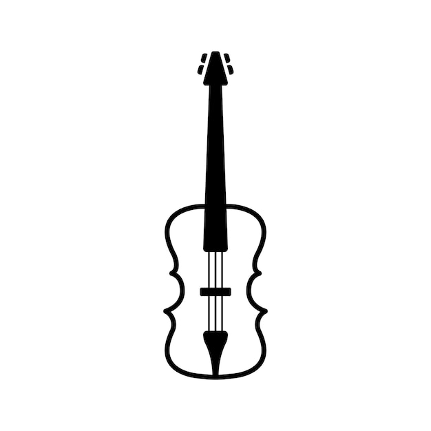 Diseño del logotipo de la ilustración de la plantilla vectorial del icono del violín