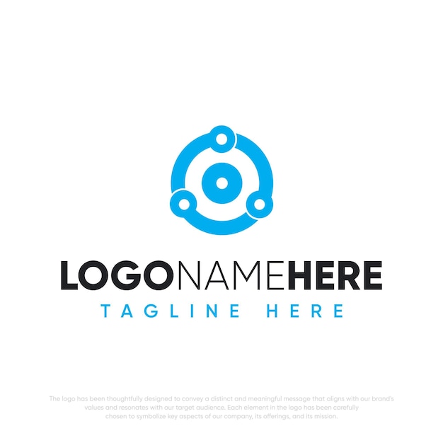 diseño de logotipo de ilustración de símbolo de tecnología y destino